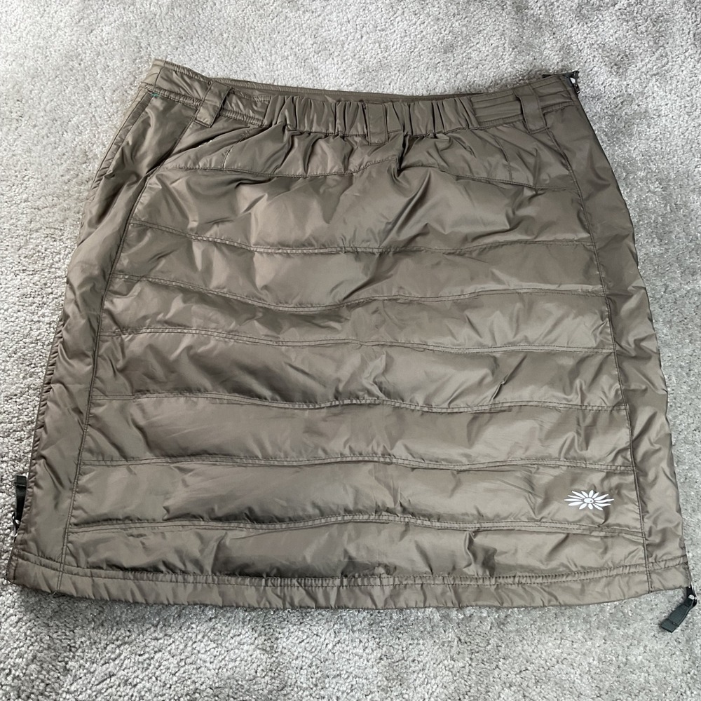 SKHOOP Down‎ Insulated Down Skirt Womens Small Olive Green  Quilted Puffern
